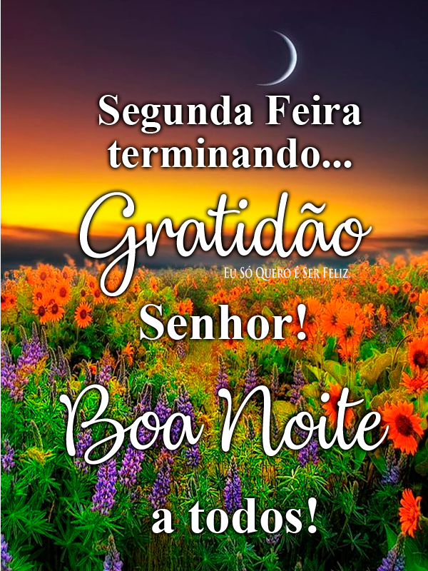 Segunda-feira terminando... Gratidão Senhor!