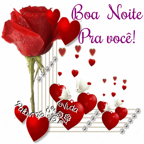 gif boa noite pra você com lindas rosas vermelhas