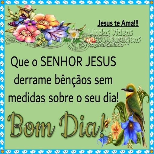 bom dia que o SENHOR JESUS derrame bençãos sem medidas