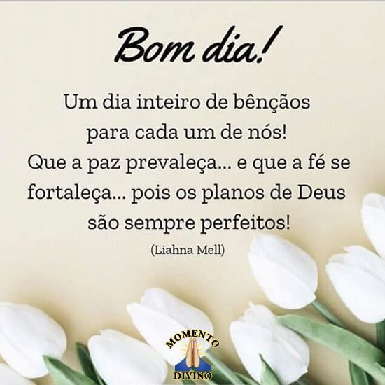 bom dia os planos de Deus são sempre perfeitos