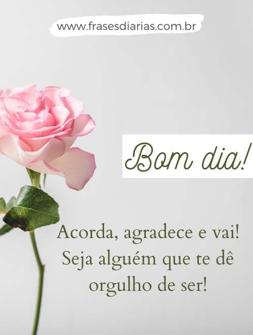 bom dia acorda agradece e vai