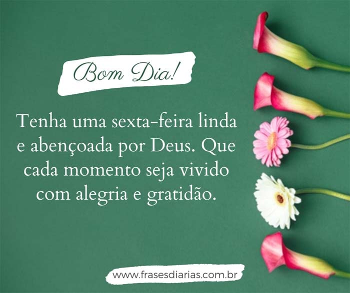 mensagem de bom dia tenha uma sexta-feira linda e abençoada por Deus